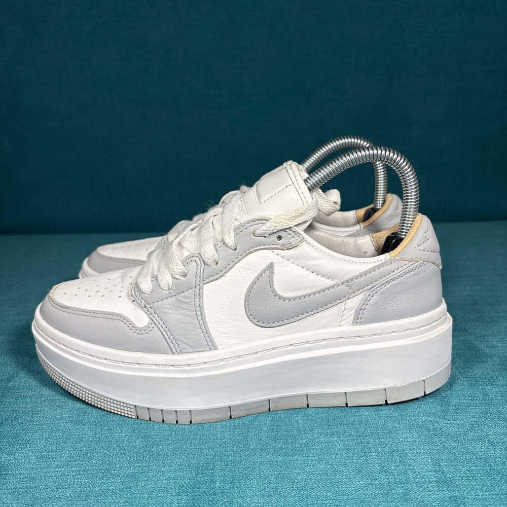 Nike Jordan grey and white platform shoes